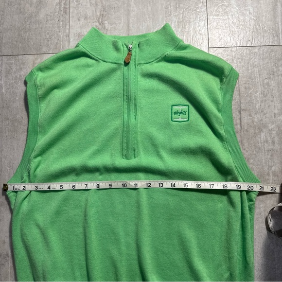 Donald Ross Sleeveless Lime Green golf Quarter-Zip Sweater Vest L Weyhill  logo - Picture 5 of 10